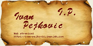 Ivan Pejković vizit kartica